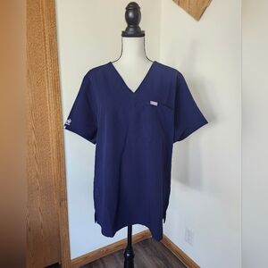 NWT Figs Navy Blue Catarina One Pocket Scrub Medical Shirt